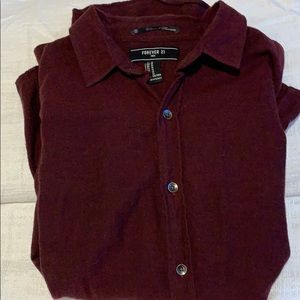 Burgundy flannel shirt. Forever 21